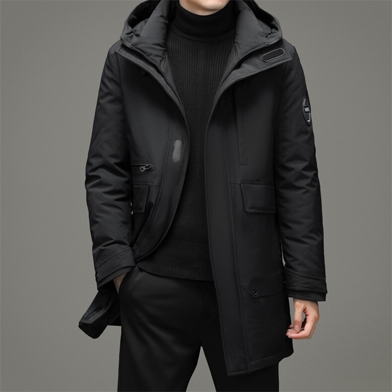 冬季羽绒服男连帽中长款加厚休闲中年简约外套男装DFLDY6011-P285,男装羽绒服,电商B212（原钱塘6029）