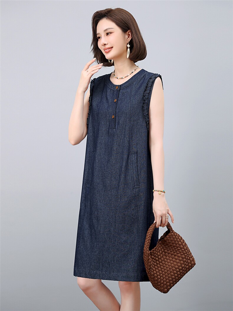 2025年夏季H型牛仔背心裙,女装连衣裙,小林双子
