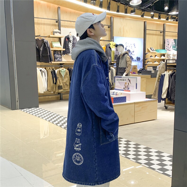FY5017J-98限价138M-5XL加绒羊羔绒小熊风衣长款大码宽松过膝,男装风衣,星座116