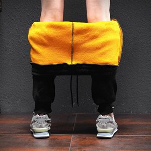 703-K06-P50 日系大码宽松男士金丝绒双面加绒织带休闲裤K17800,男装休闲裤,星座703