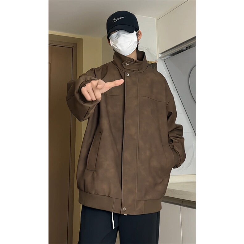 （量大差价足）春秋款复古PU皮夹克磨砂质感外套1213-DY2313-P95图片