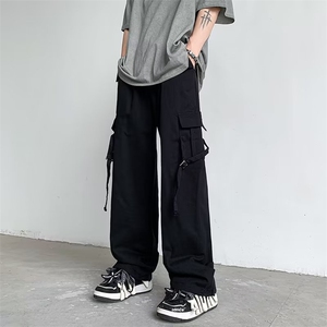 美式机能工装裤子男款春秋季户外登山工装裤青少年直筒宽松休闲裤图片