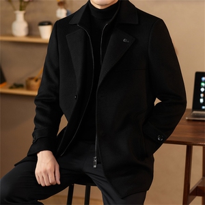 【罗蒙专版】主推男士双面呢羽绒服脱卸90%羽绒内胆大衣外套图片