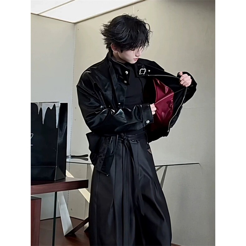 706-JK2626-P118现货春季男士蟒蛇纹理感皮衣短款机车夹克外套,男装夹克,星座706-1