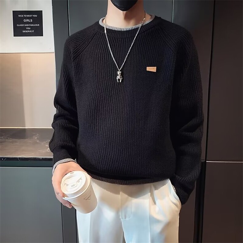 新款秋冬男士夹棉保暖夹克潮流复古时尚棒球服外套上衣,男装针织衫/毛衣,星座1013