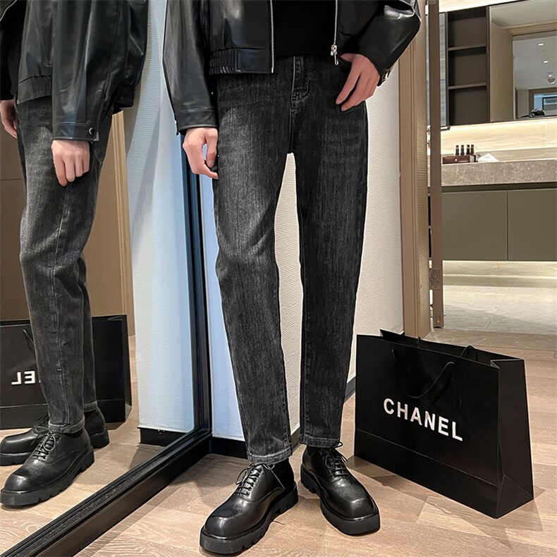 秋季男士牛仔裤商务宽松直筒裤子男韩版修身弹力休闲长裤9269/p68，男装牛仔裤，电商B381-2