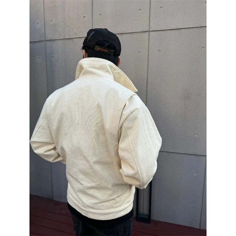 春秋季新款美式复古夹克外套男短宽Cleanfit工装柳钉高街上衣潮牌,男装夹克,星座506A