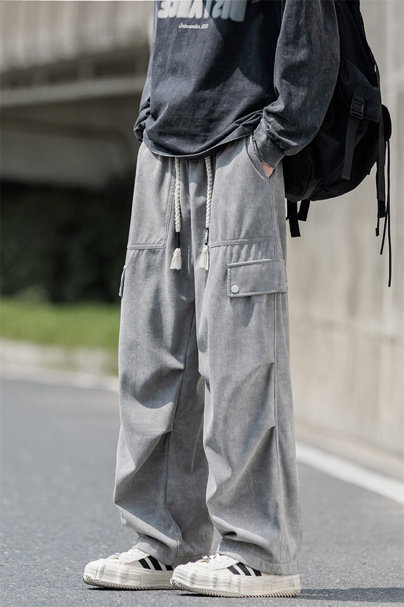 灯芯绒休闲工装裤男2025秋季新款宽松百搭直筒裤子-A2236TP45控79,男装休闲裤,电商B241