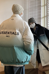 港风情侣 渐变色情侣装男装棉衣宽松棉服冬装加厚外套G1036 P128图片