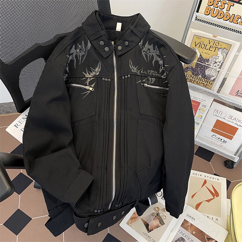 春秋痞帅外套男ins高街潮牌港风韩版潮流宽松夹克JK09332-P88,男装夹克,星座308B-2