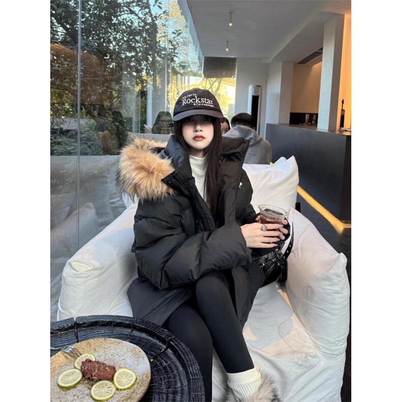 网图潮连帽可拆卸毛领棉衣棉服外套男女秋冬保暖女N83-P108,男装棉衣,电商C310
