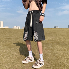 抖音品质港风牛仔短裤夏季韩版五分裤男百搭休闲裤XD22987-P45，男装牛仔裤，电商A042
