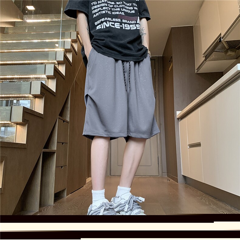 抖音得物高克重满天星散粉宽松短裤沙滩裤男运动裤卫裤DK81-特25,男装休闲裤,电商A099