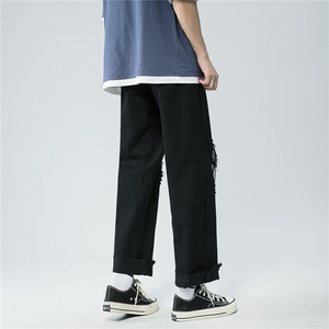k729-p48-控68 M-5XL 美式高阶黄泥拉链宽松大码牛仔裤cityboy图片