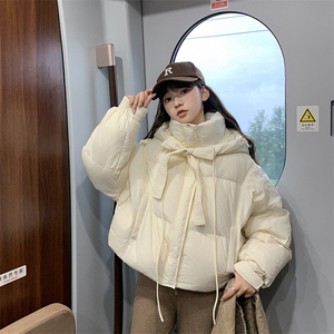 2025新款胡蝶结冬韩版棉服短款连帽加厚时尚小个子外套C542-P100图片