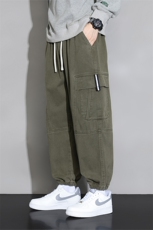M-8XL棉秋季新款大码束水洗脚多袋工装潮流休裤109-K505-P60，男装工装外套，星座109