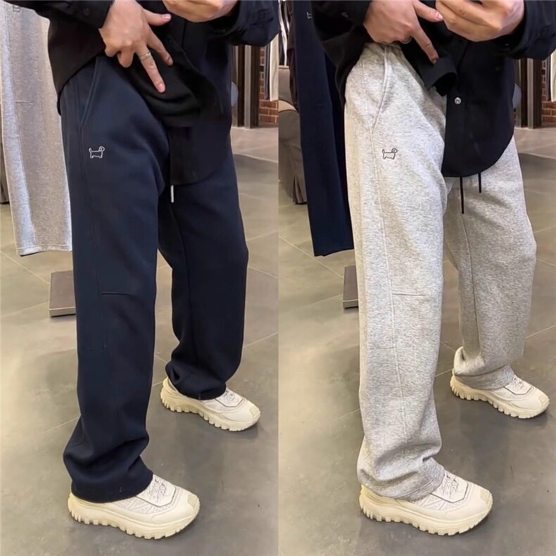 秋季新款曼巴棉男士休闲裤时尚潮流小狗刺绣卫裤宽松运动直筒长裤,男装休闲裤,星座506A