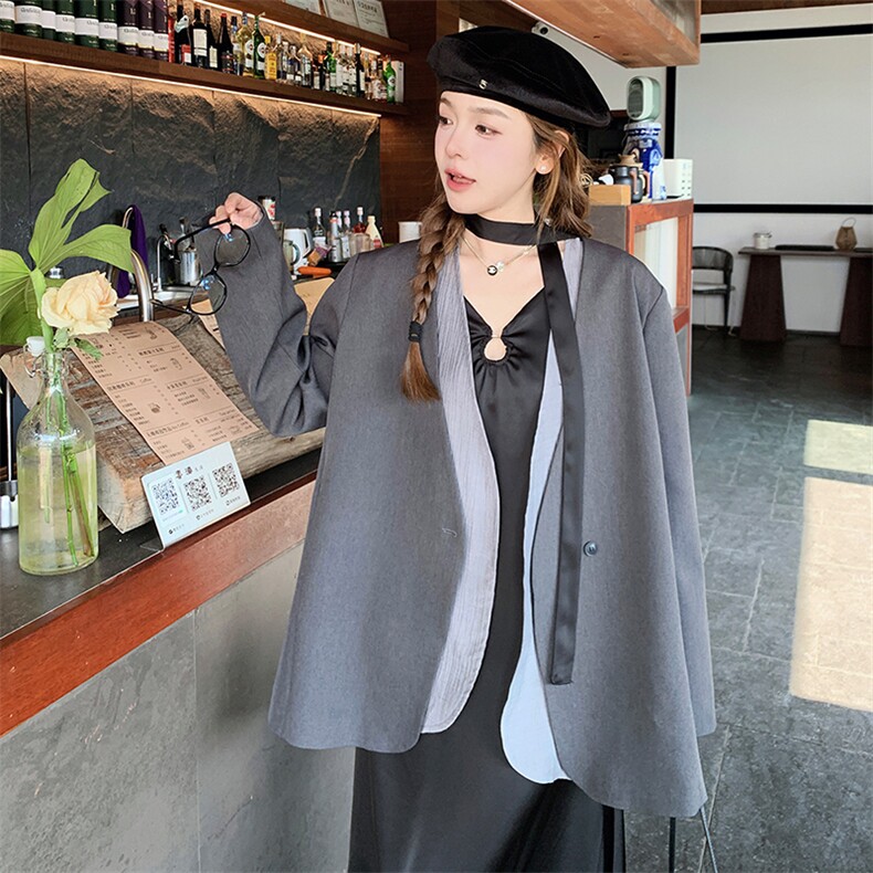 高级感叠穿西装套装裙女2025春季新款优雅气质吊带连衣裙三件套潮,女装套装/套裙,浙宝305