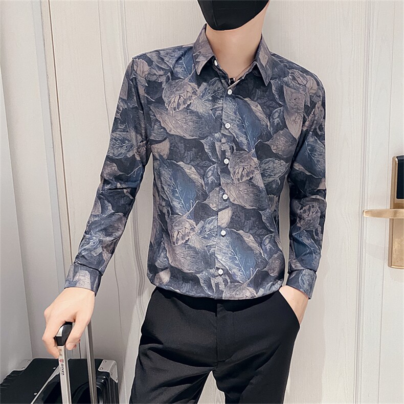 312A-5-935-P55社会小伙韩版潮流衬衫休闲修身上衣,男装衬衫,星座312A-5