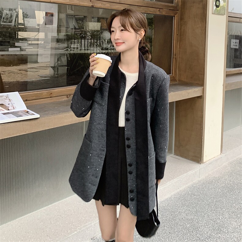 现货主推！!小香风毛呢夹棉外套2C205-8816-P175-K258,女装毛呢外套,2C205