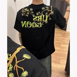 万针全刺绣工艺 高品质260克双纱纯棉美式高街宽松短袖T恤 特P33图片