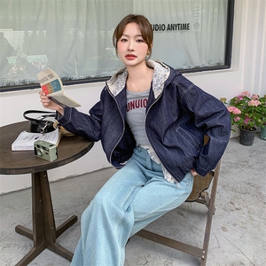 蕾丝连帽休闲牛仔外套2025春季新款流行爆款小个子显瘦高级感夹克图片