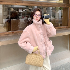 设计感时尚加厚保暖皮毛一体2608P205K308，女装短外套，2C029