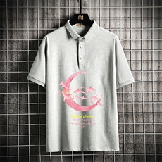 PL57209-P35翻领短袖polo衫男大码胖子半袖t恤男有领保罗衫网格，男装Polo衫，电商A040A