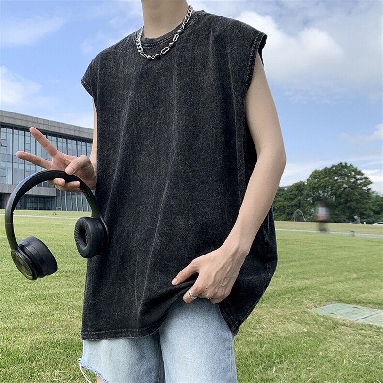 背心男韩版潮流无袖2023夏季新款ins宽松百搭帅高街t恤W2922-P32,男装背心/马甲,星座412-2