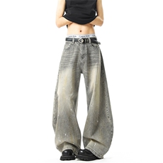 【现货】美式复古灰色喷漆弯刀牛仔裤2XZ502-K819-P65控89，男装牛仔裤，星座502