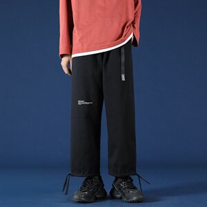 2021春秋季港风蒙马特大码日系男印花腰带反光九分休闲裤K2021-P45图片