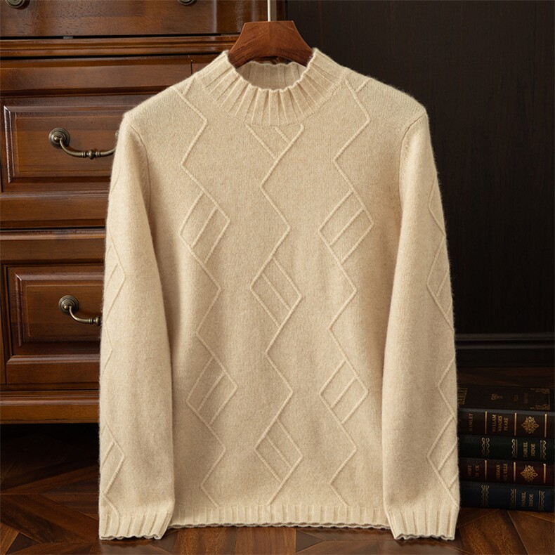 男士半高领羊绒衫羊绒长袖保暖舒适，男装羊绒套衫，鼎坤羊绒