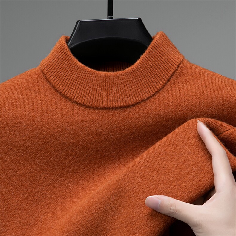 中年羊毛衫男士秋季新款纯色半高领针织打底衫潮流休闲高端毛衣男,男装T恤,电商B212（原钱塘6029）