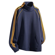 抖音得物高品质二开25秋冬美式高街重磅结构织带高领立领卫衣W66，男装卫衣，电商A486-1