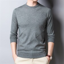 BJY0865冬季新款男士圆领毛衣针织打底衫男装保暖P50图片