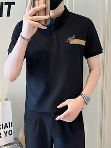 店主风社会小伙男翻领刺绣POLO衫男士夏季男上衣301A-1/PL116/P55图片
