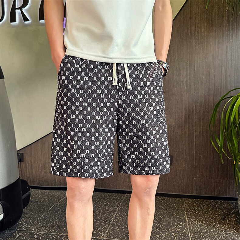 D25069-P45夏季新款男士短裤男潮流宽松直筒休闲沙滩裤五分裤,男装牛仔裤,电商A368