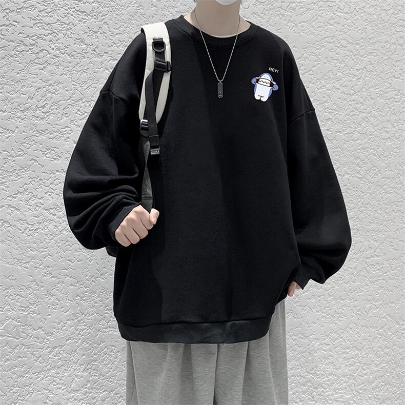 圆领卫衣男大码加厚加绒长袖t恤男S6167-P28加绒款-P33,男装卫衣,电商A040