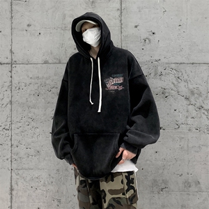 男装做旧加厚连帽卫衣23秋冬季机车印花男生外套XZ514-2-6676-P78图片