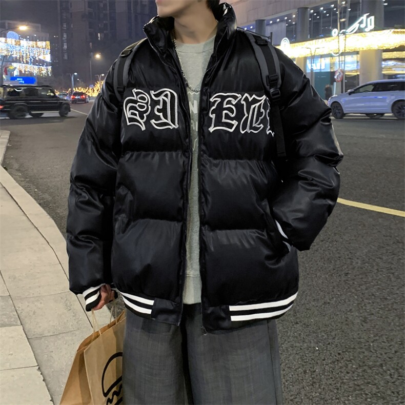 M350-P88美式宽松型重磅立领皮棉衣外套图片