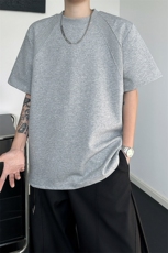 8XL-M美式高街高克重短袖T恤男宽松短款BOXY正肩上衣半袖DX334，男装T恤，电商D206-1