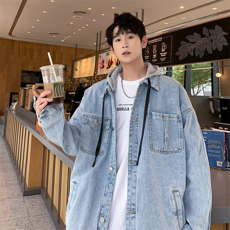 特P65牛仔外套浅蓝色翻领夹克外套（春装不包含那个帽子），男装夹克，星座909-2（原星座717-2）