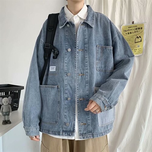 工装牛仔外套男ins韩版潮流网红休闲痞帅学生宽松夹克JK933-P60图片