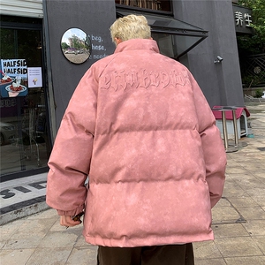 港风PU皮复古做旧设计钢印棉衣男MY77096P130控198抖控228图片