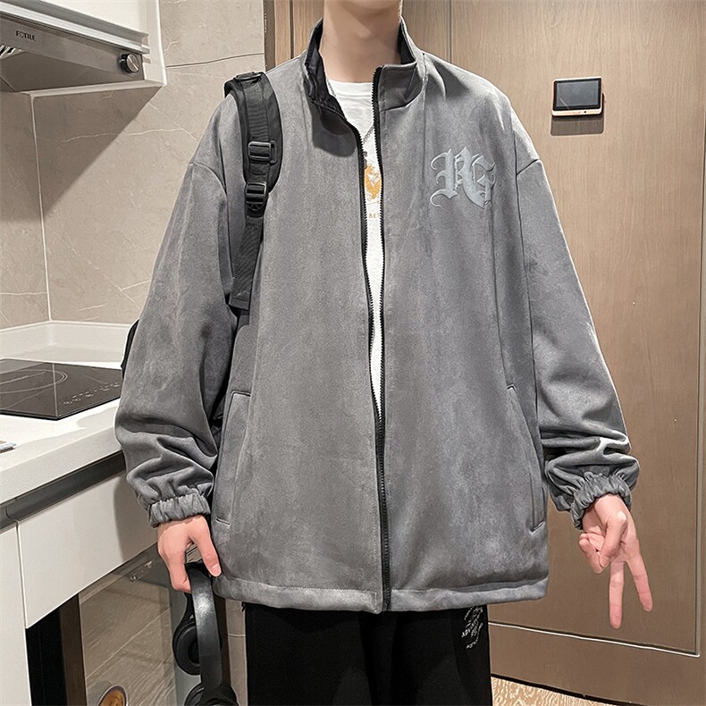 秋装新款麂皮绒夹克外套男休闲鹿皮夹克J2201*P100控128,男装夹克,星座227-2