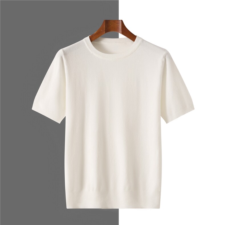 2025年夏季选款简约时尚休闲男士针织短袖时尚休闲通勤百搭，男装T恤，牧绒家园