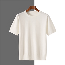 2025年夏季选款简约时尚休闲男士针织短袖时尚休闲通勤百搭，男装T恤，牧绒家园