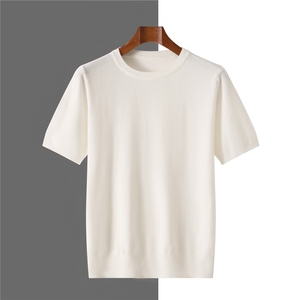 2025年夏季选款简约时尚休闲男士针织短袖时尚休闲通勤百搭，男装T恤，牧绒家园