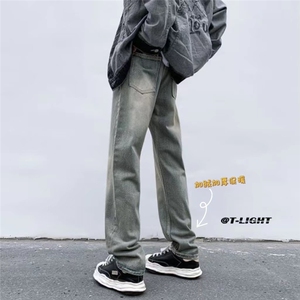 新款美式高街加绒加厚直筒黄泥牛仔裤货号K659P50加绒P65《控88》图片