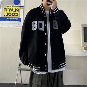 2026秋装港风ins情侣装夹克衫棒球领水洗潮牌外套男JK18802-p45，男装夹克，星座1008-2